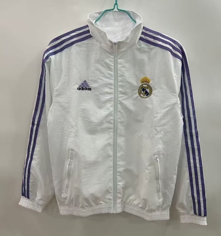 AAA(Thailand) Real Madrid 25/26 White White Reversible Soccer Windbreaker AAA(Thailand) Real Madrid 25/26 White White Reversible Soccer Windbreaker
