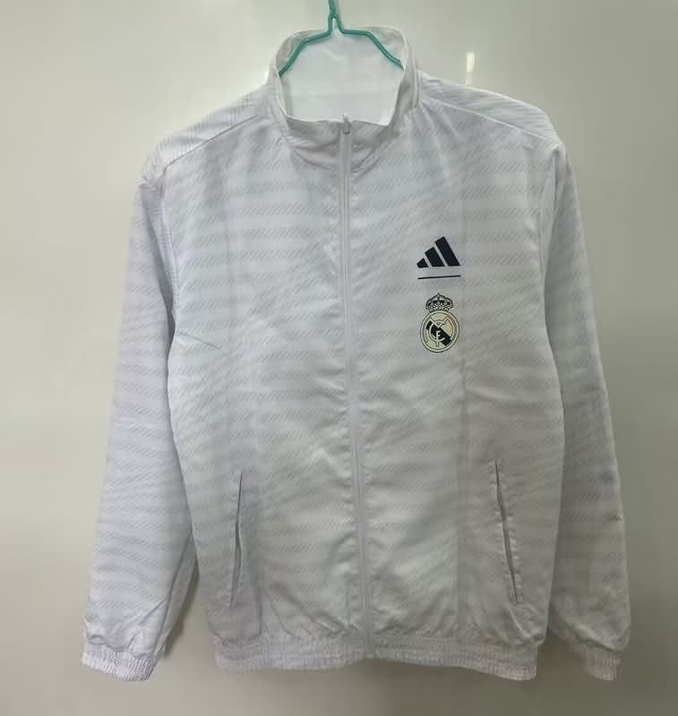 AAA(Thailand) Real Madrid 25/26 White White Reversible Soccer Windbreaker