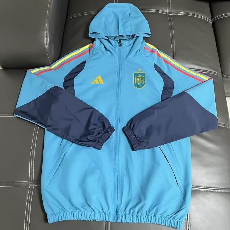 AAA(Thailand) Spain 2026 Blue Soccer Windbreaker AAA(Thailand) Spain 2026 Blue Soccer Windbreaker