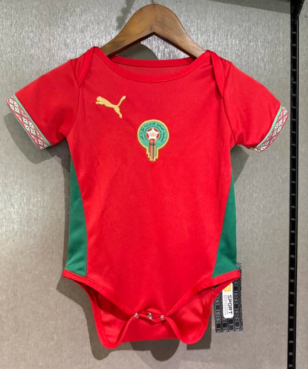 AAA(Thailand) Morocco 2026 Home Baby Soccer Jerseys AAA(Thailand) Morocco 2026 Home Baby Soccer Jerseys
