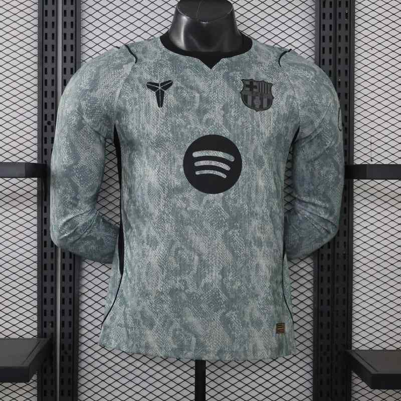AAA(Thailand) Barcelona 26/27 Goalkeeper Grey Long Sleeve Soccer Jersey (Player)