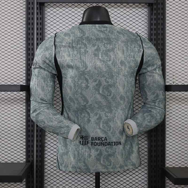 AAA(Thailand) Barcelona 26/27 Goalkeeper Grey Long Sleeve Soccer Jersey (Player)