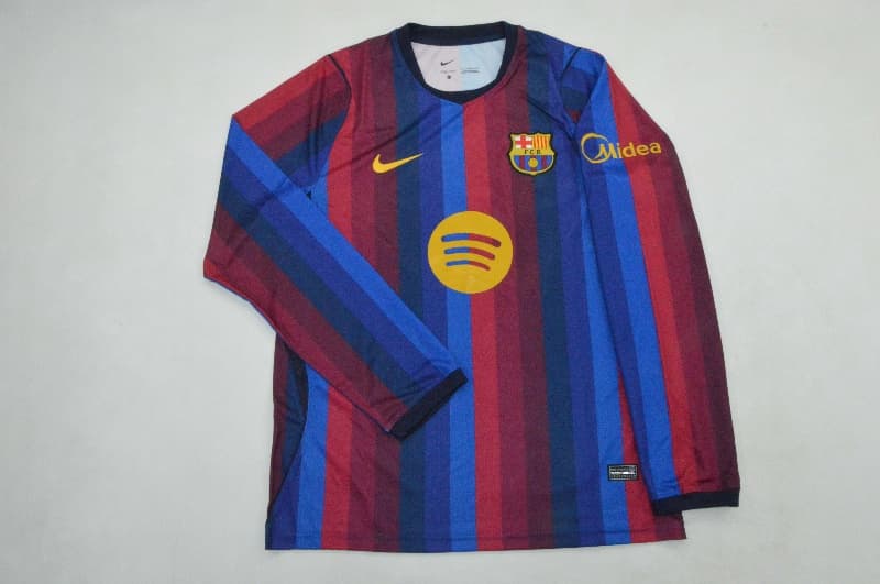 AAA(Thailand) Barcelona 26/27 Home Long Sleeve Soccer Jersey