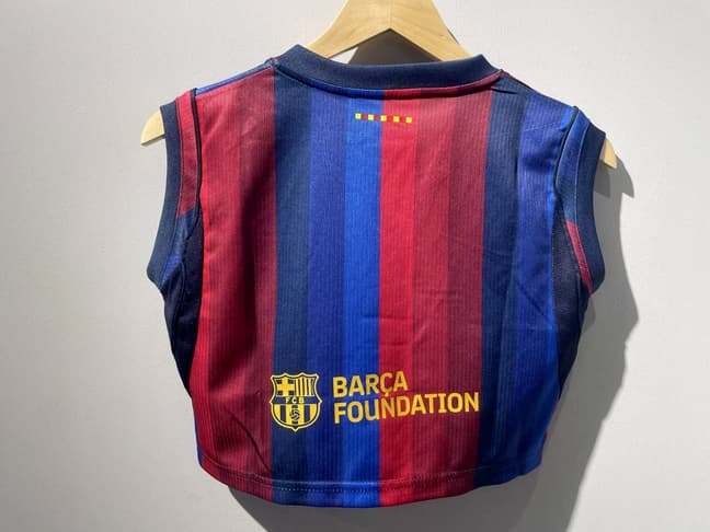 AAA(Thailand) Barcelona 26/27 Home Women Cropped Soccer Jersey 02