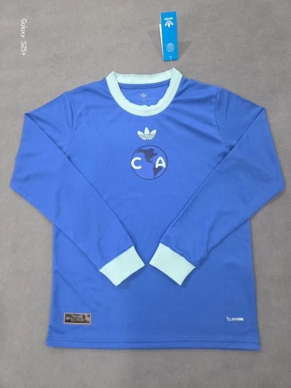 AAA(Thailand) Club America 26/27 110th Anniversary Blue Long Sleeve Soccer Jersey AAA(Thailand) Club America 26/27 110th Anniversary Blue Long Sleeve Soccer Jersey