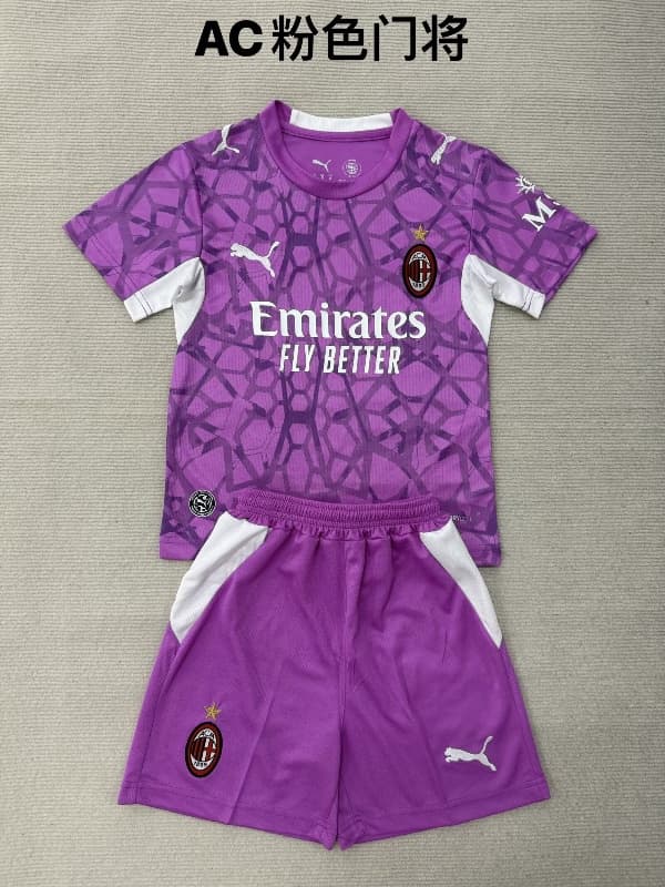 AC Milan 26/27 Kids Goalkeeper Purple Soccer Jersey And Shorts AC Milan 26/27 Kids Goalkeeper Purple Soccer Jersey And Shorts