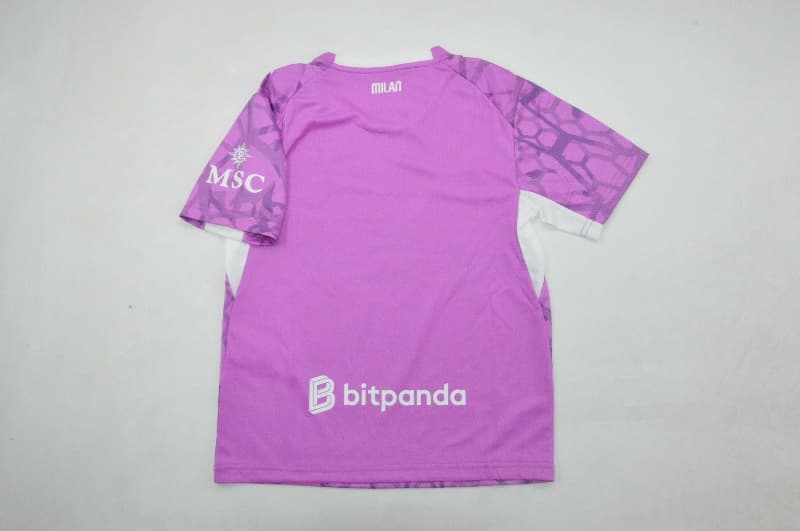 AC Milan 26/27 Kids Goalkeeper Purple Soccer Jersey And Shorts