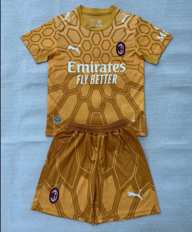 AC Milan 26/27 Kids Goalkeeper Yellow Soccer Jersey And Shorts AC Milan 26/27 Kids Goalkeeper Yellow Soccer Jersey And Shorts