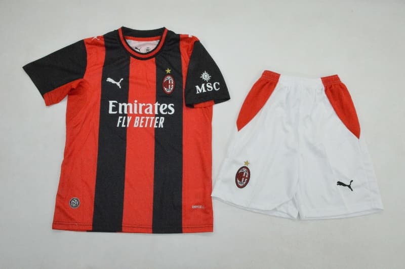 AC Milan 26/27 Kids Home Soccer Jersey And Shorts AC Milan 26/27 Kids Home Soccer Jersey And Shorts