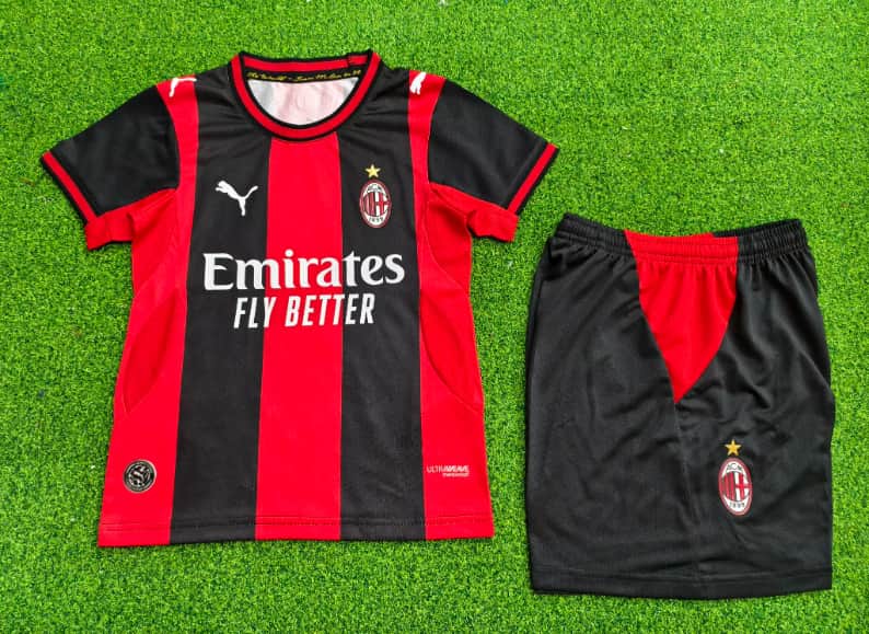 AC Milan 26/27 Kids Home Soccer Jersey And Shorts (Player) AC Milan 26/27 Kids Home Soccer Jersey And Shorts (Player)