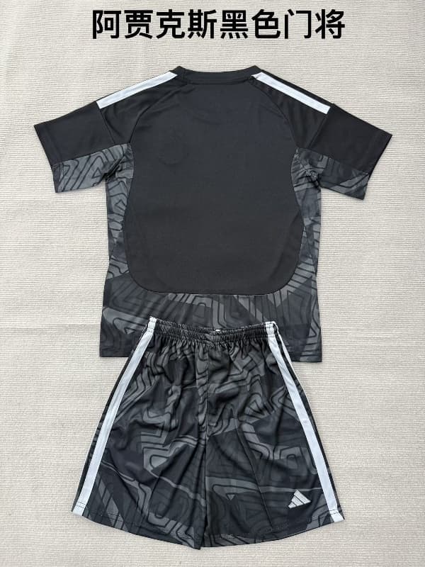 Ajax 26/27 Kids Goalkeeper Black Soccer Jersey And Shorts