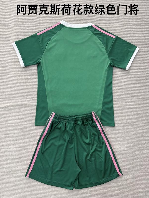 Ajax 26/27 Kids Goalkeeper Green Soccer Jersey And Shorts
