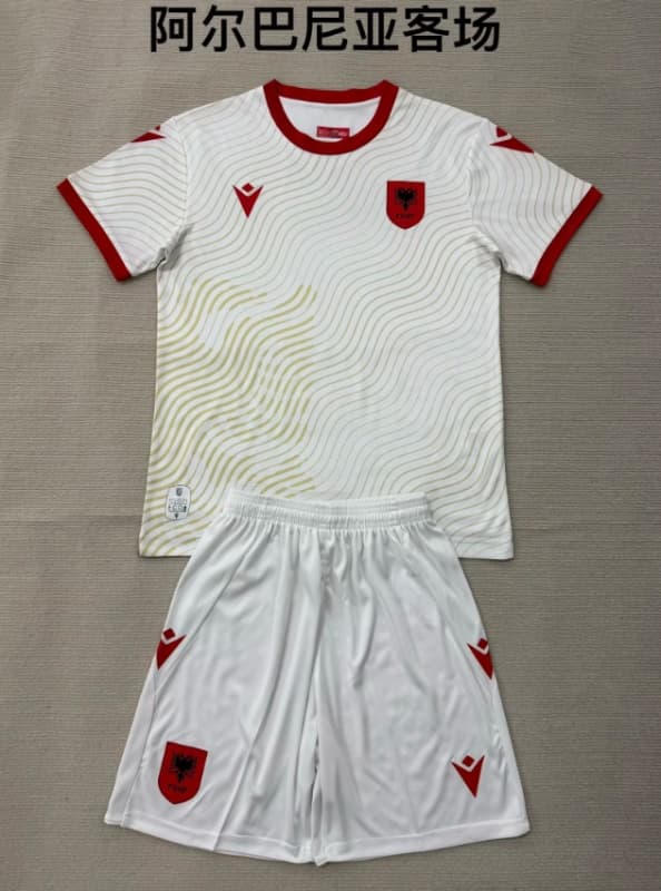 Albania 2026 Kids Away Soccer Jersey And Shorts Albania 2026 Kids Away Soccer Jersey And Shorts