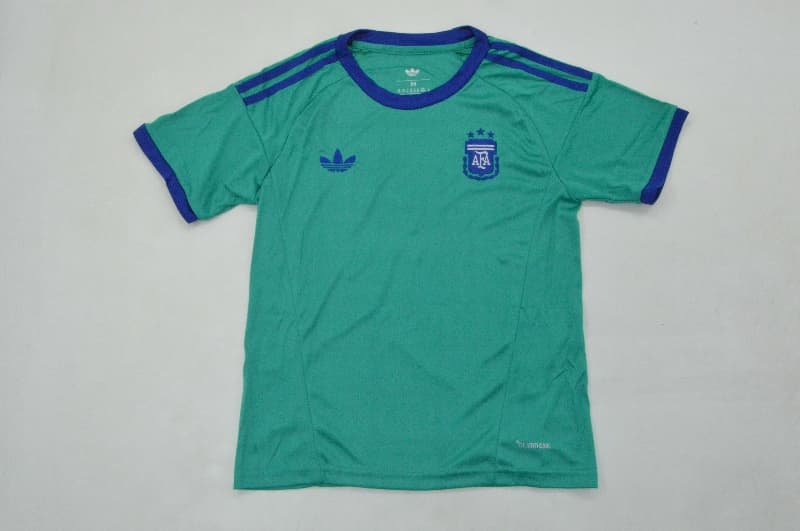 Argentina 2026 Kids World Cup Goalkeeper Green Soccer Jersey And Shorts