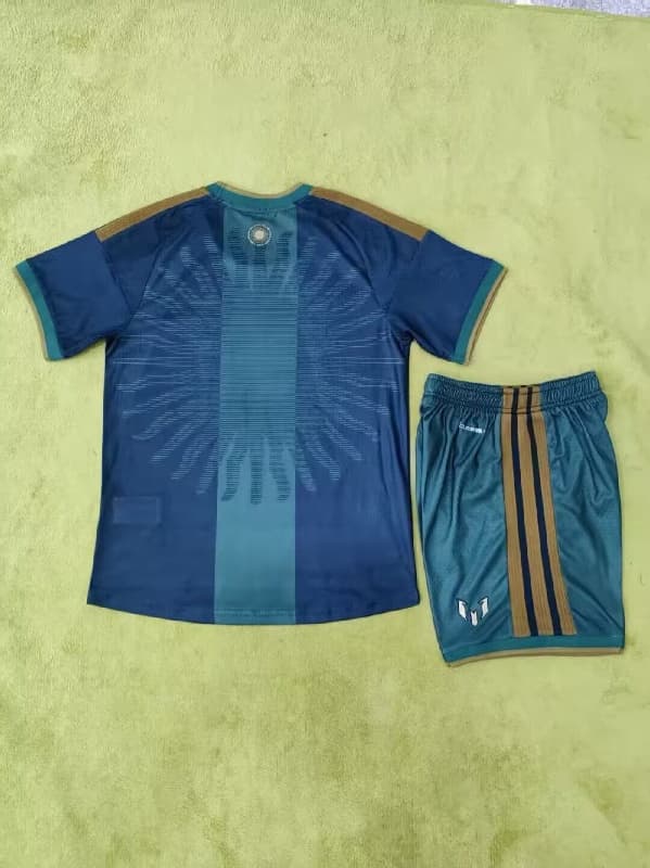 Argentina 2026 Kids MESSI Special Goalkeeper Green Soccer Jersey And Shorts (Player)