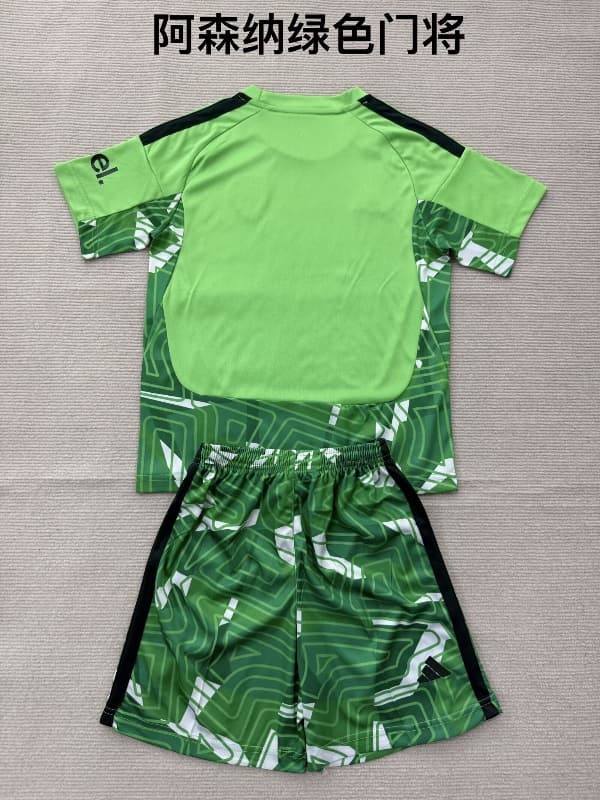 Arsenal 26/27 Kids Goalkeeper Green Soccer Jersey And Shorts