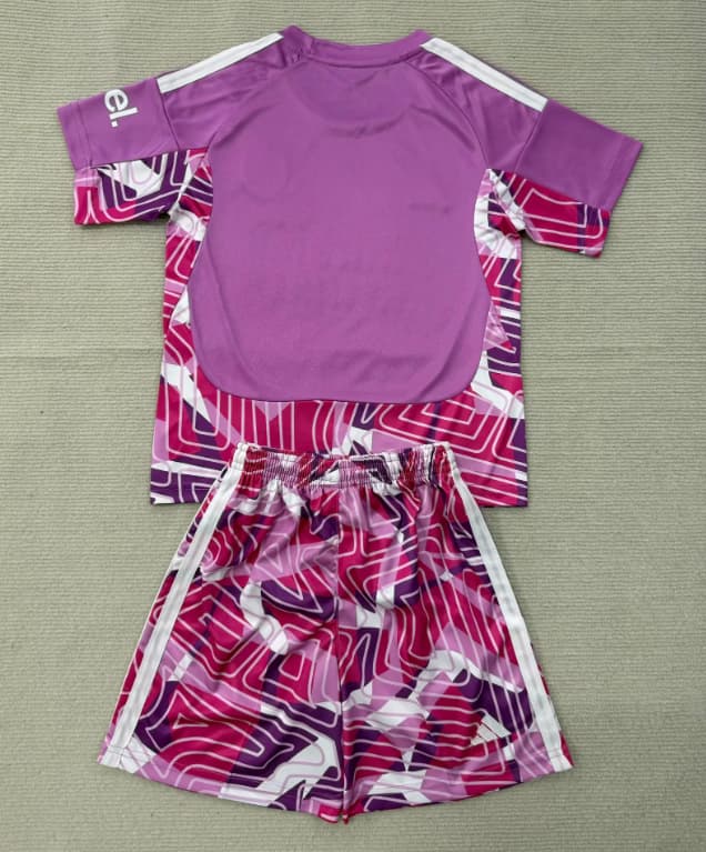 Arsenal 26/27 Kids Goalkeeper Purple Soccer Jersey And Shorts