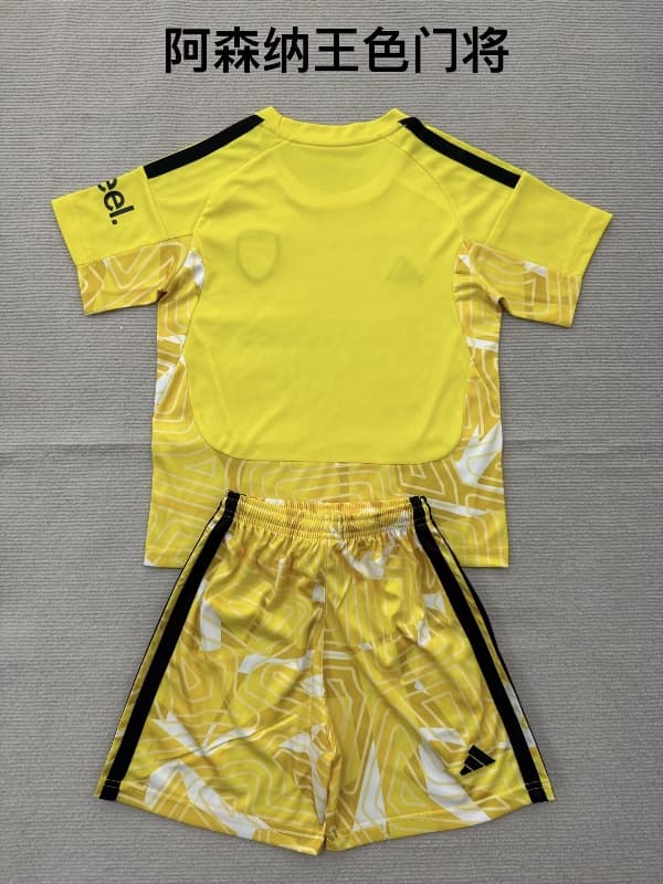 Arsenal 26/27 Kids Goalkeeper Yellow Soccer Jersey And Shorts