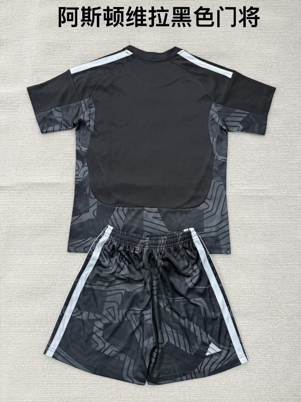 Aston Villa 26/27 Kids Goalkeeper Black Soccer Jersey And Shorts