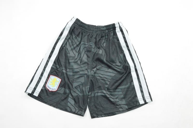 Aston Villa 26/27 Kids Goalkeeper Black Soccer Jersey And Shorts