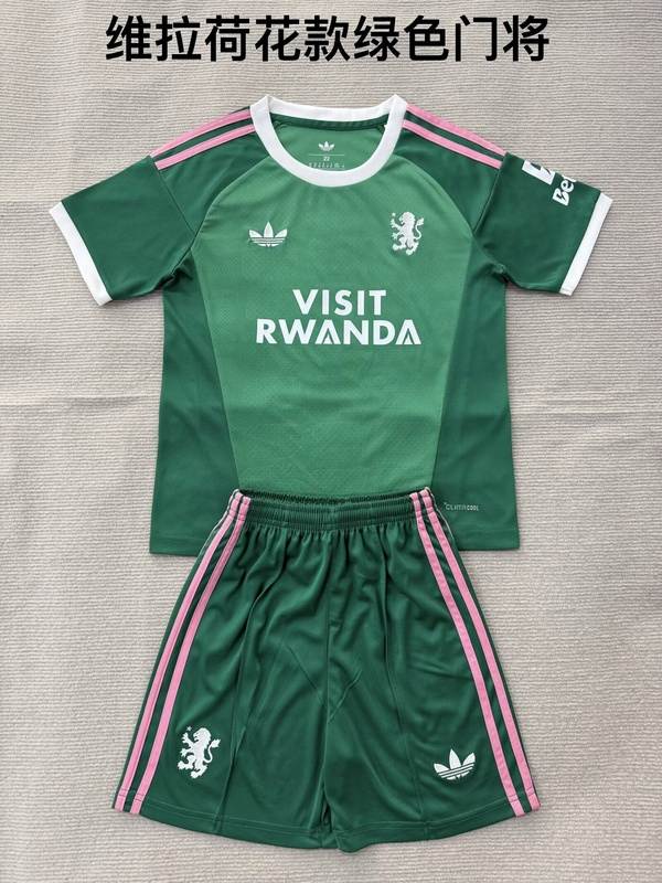 Aston Villa 26/27 Kids Goalkeeper Green Soccer Jersey And Shorts