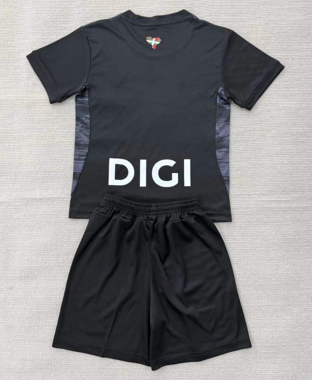 Athletic Bilbao 26/27 Kids Goalkeeper Black Soccer Jersey And Shorts