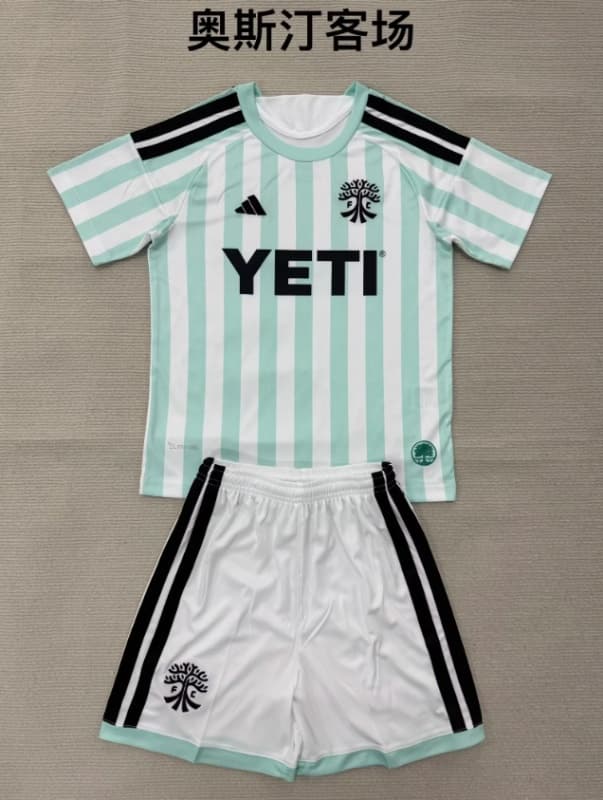 Austin 2026 Kids Away Soccer Jersey And Shorts Austin 2026 Kids Away Soccer Jersey And Shorts