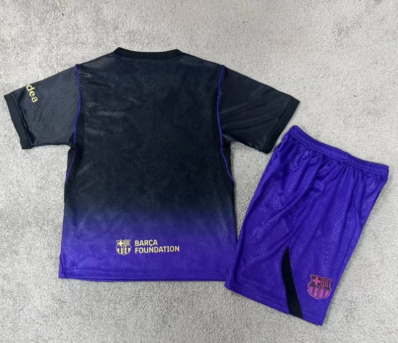 Barcelona 26/27 Kids Away Soccer Jersey And Shorts