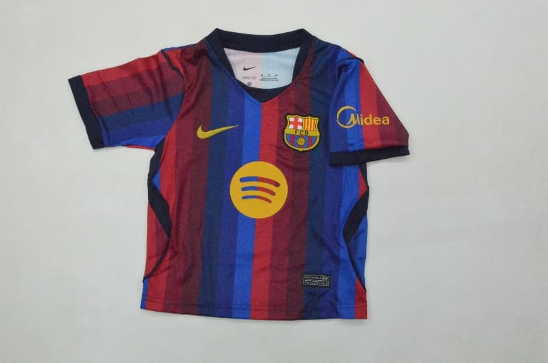 Barcelona 26/27 Kids Home Soccer Jersey And Shorts