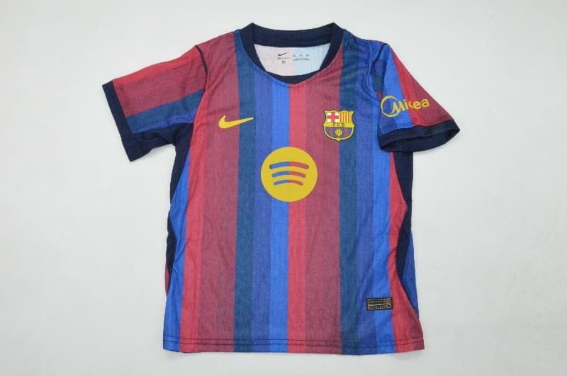 Barcelona 26/27 Kids Home Soccer Jersey And Shorts (Player)