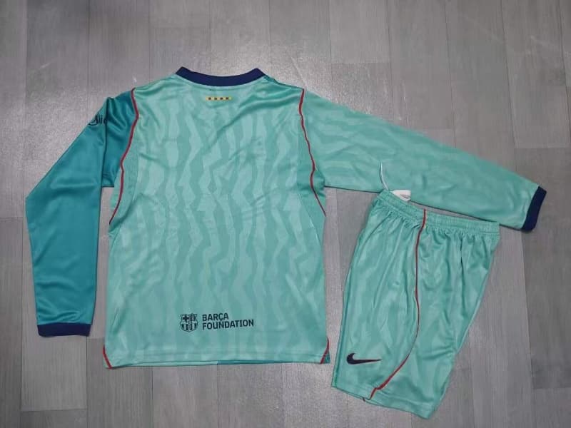 Barcelona 26/27 Kids Third Long Sleeve Soccer Jersey And Shorts