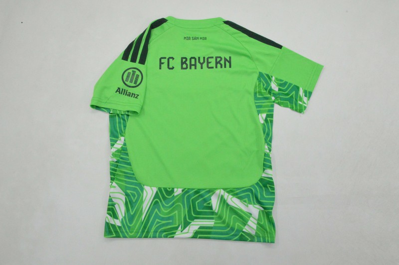 Bayern Munich 26/27 Kids Goalkeeper Green Soccer Jersey And Shorts