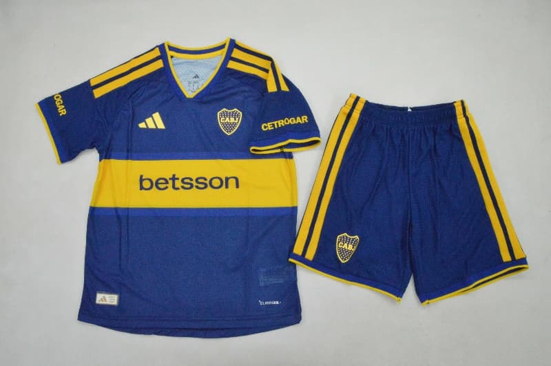 Boca Juniors 2026 Kids Home Soccer Jersey And Shorts (Player)
