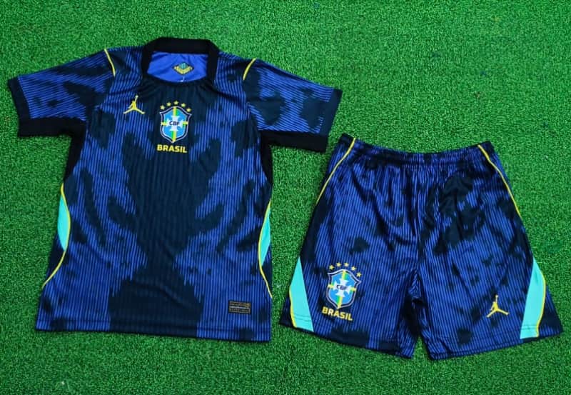 Brazil 2026 Kids Away Soccer Jersey And Shorts (Player) Brazil 2026 Kids Away Soccer Jersey And Shorts (Player)