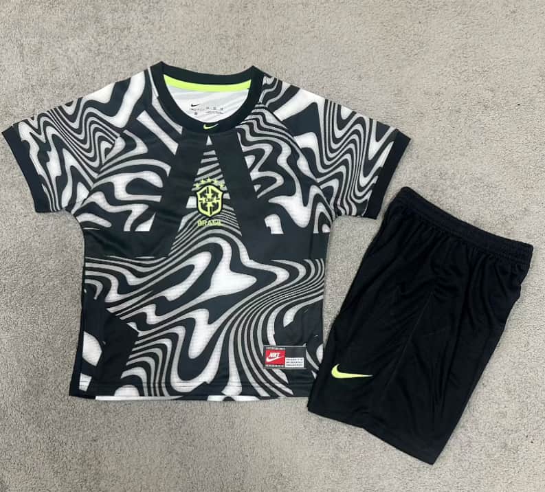 Brazil 2026 Kids Goalkeeper Soccer Jersey And Shorts Brazil 2026 Kids Goalkeeper Soccer Jersey And Shorts