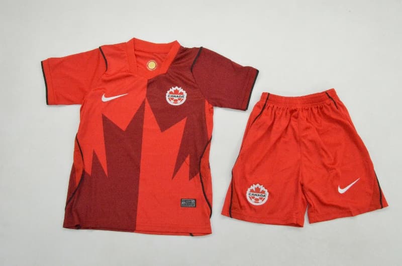 Canada 2026 Kids World Cup Home Soccer Jersey And Shorts Canada 2026 Kids World Cup Home Soccer Jersey And Shorts
