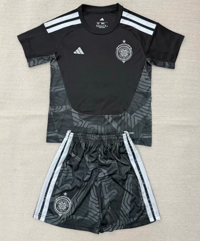 Celtic 26/27 Kids Goalkeeper Black Soccer Jersey And Shorts Celtic 26/27 Kids Goalkeeper Black Soccer Jersey And Shorts