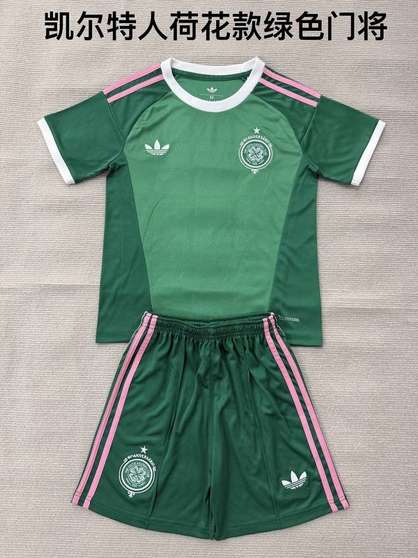 Celtic 26/27 Kids Goalkeeper Green Soccer Jersey And Shorts Celtic 26/27 Kids Goalkeeper Green Soccer Jersey And Shorts