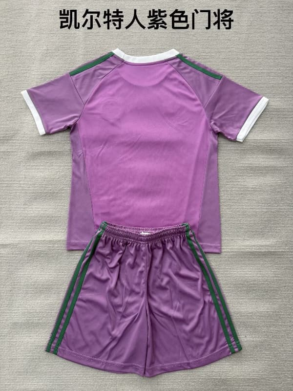 Celtic 26/27 Kids Goalkeeper Purple Soccer Jersey And Shorts