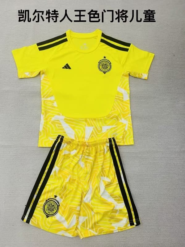 Celtic 26/27 Kids Goalkeeper Yellow Soccer Jersey And Shorts Celtic 26/27 Kids Goalkeeper Yellow Soccer Jersey And Shorts
