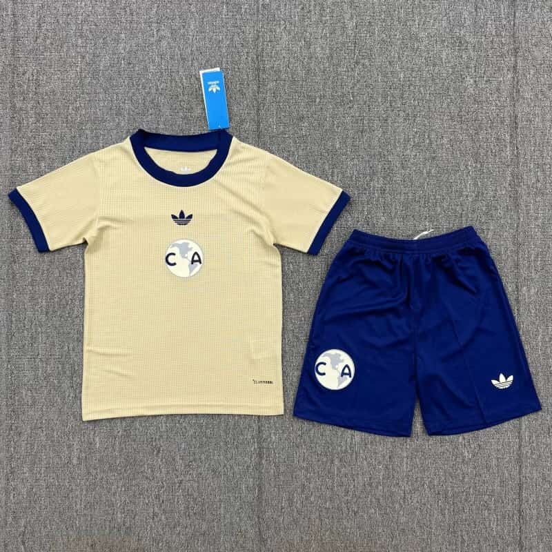 Club America 26/27 Kids 110th Anniversary Yellow Soccer Jersey And Shorts