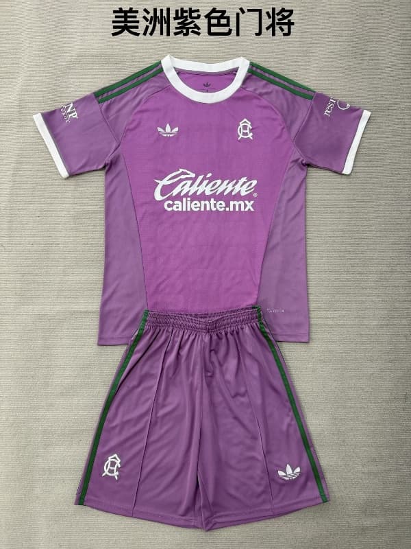 Club America 26/27 Kids Goalkeeper Purple Soccer Jersey And Shorts