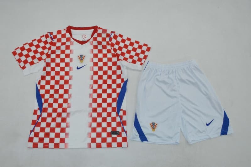 Croatia 2026 Kids World Cup Home Soccer Jersey And Shorts Croatia 2026 Kids World Cup Home Soccer Jersey And Shorts
