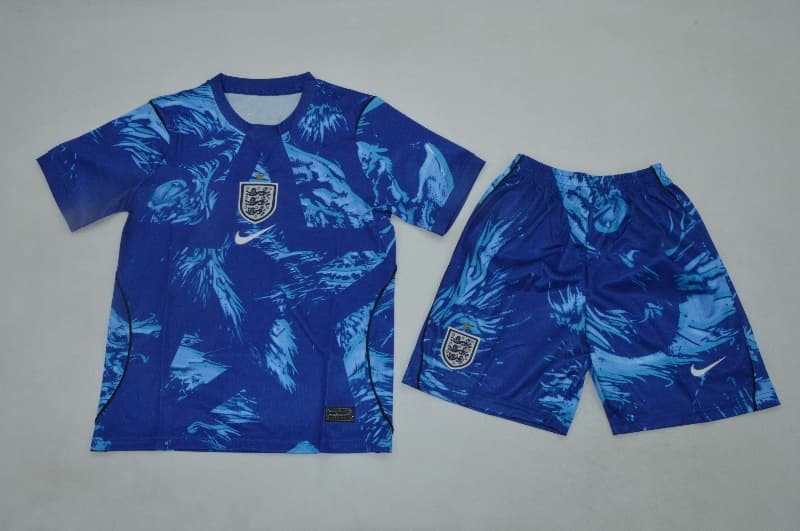England 2026 Kids Goalkeeper Blue Soccer Jersey And Shorts England 2026 Kids Goalkeeper Blue Soccer Jersey And Shorts