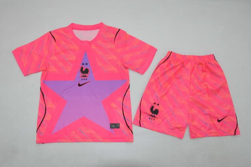 France 2026 Kids World Cup Goalkeeper Pink Soccer Jersey And Shorts France 2026 Kids World Cup Goalkeeper Pink Soccer Jersey And Shorts