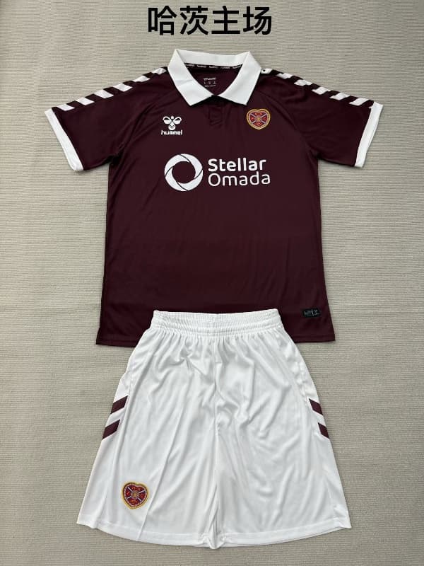 Heart Of Midlothian 2026 Kids Home Soccer Jersey And Shorts