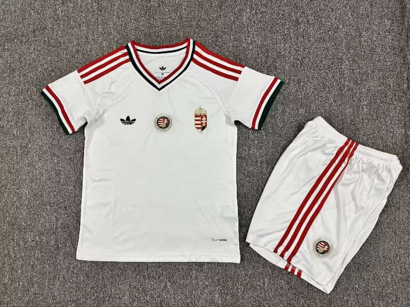 Hungary 2026 Kids Away Soccer Jersey And Shorts Hungary 2026 Kids Away Soccer Jersey And Shorts
