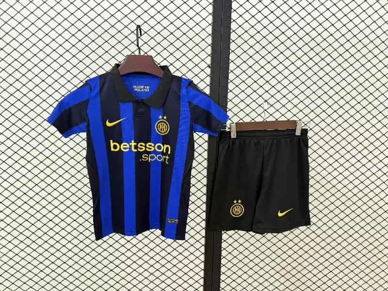 Inter Milan 26/27 Kids Home Soccer Jersey And Shorts (Leaked)