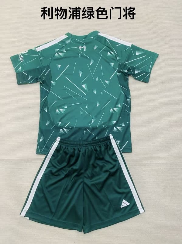 Liverpool 26/27 Kids Goalkeeper Green Soccer Jersey And Shorts