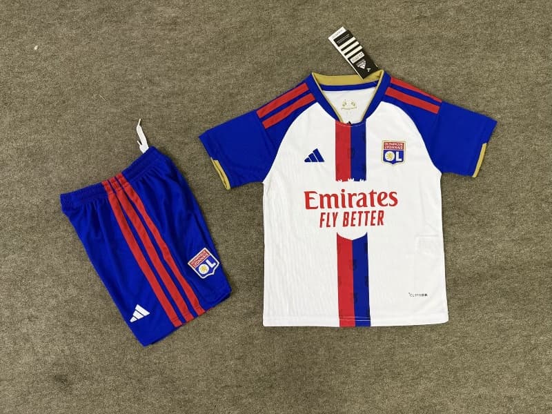 Lyon 26/27 Kids Home Soccer Jersey And Shorts